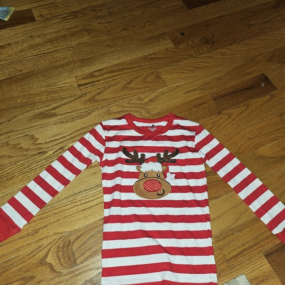 Coral Bee Reindeer Pajamas, Size 8 - Picture 6 of 8